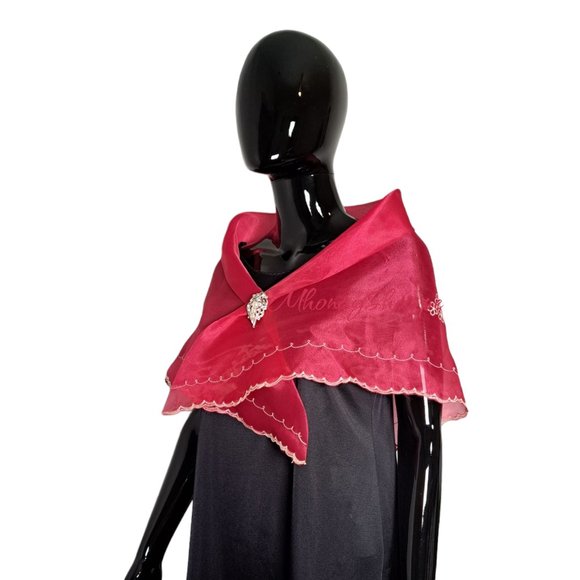 Fuchsia-Embroidered Alampay (Short) - Picture 4 of 5